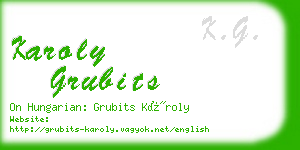 karoly grubits business card